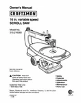 Craftsman 315.216360 Scroll Saw Owners Instruction Manual Free Shipping. Fixed Price $18.99.