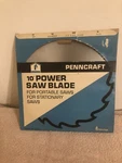 Vintage Jc Penney Penncraft 10 Cross Cut Power Saw Blade 1/2 & 5/8 Arbor Nip. Fixed Price $11.24.