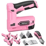 Populo Pink Cordless Staple Gun, 2-IN-1 Nail Battery Powered With 2600PCS.... Fixed Price $52.11.