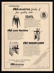 1988 Rbindustries Hawk Precision Scroll Saw Joint Machine Woodplaner Print Ad. Fixed Price $12.00.