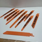 10 Piece Reciprocating Saw Blade Set, For Metal And Wood Cutting. Orange & Black. Fixed Price $29.99.