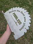 Peerless Saw Plates Cutting Cutter Blades Old Advertising Metal Display Sign. Fixed Price $49.99.