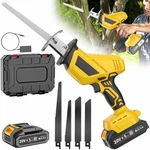 Electric Cordless Reciprocating Saw 20V Brushless Tool Box 2X Battery 4X Blades. Fixed Price $39.99.