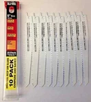 Blu Mol 6478 6" X 10 Tpi Bi-metal Reciprocating Saw Blades Pack Usa. Fixed Price $13.75.
