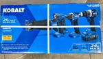 4913885 Kobalt 24V Brushless Power 4-TOOL Combo Kit W/ Soft Case Battery Charger. Fixed Price $248.97.