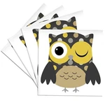 3DROSE Cst 61009 Cute Yellow Polka Dot Owl Ceramic Tile Coasters, Set Of 4. Fixed Price $41.40.