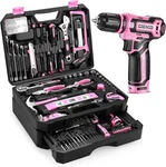 Pink Kit Drill Set Home Mechanic Toolbox W/ 12V Power Cordless. Fixed Price $112.49.