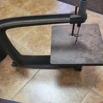 Dunlap Vintage Carpentry Scroll Saw With Belt Drive For Wood Shop. Fixed Price $80.00.