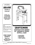 Craftsman 113.236400 Scroll Saw Owners Instruction Manual. Fixed Price $20.24.