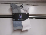 (6) Spyder Brand Mens Crew Socks (6-12) White W/classic Logos Soft 3 Color. Fixed Price $11.99.