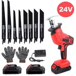 24V Cordless Reciprocating Saw Sabre Battery + 8 Blades Charger Gloves. Fixed Price $36.99.