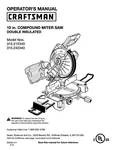 Owner's Manual Sears Craftsman 10 Compound Miter Saw Models 315.212340 & 242340. Fixed Price $19.95.