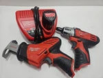 Milwaukee 2420-20 M12 Hackzall 1401-20 Compact Driver, Charger, Battery, Tested. Fixed Price $77.00.
