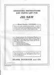 1949-1950 Craftsman 103.23440 24" Jig Saw Operating Instructions. Fixed Price $20.24.