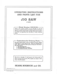 1951 Craftsman 103.23151 18" Jig Saw-operating Instructions & Parts List. Fixed Price $20.24.
