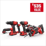 Craftsman CMCK601D2 V20 20-VOLT Max 6-TOOL Power Combo Kit With Soft Case. Fixed Price $189.00.