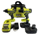 Ryobi One+ 18V 1/2 In Drill Driver 1/4 Impact 1.5 Ah Batteries PCL1200K2. Fixed Price $119.99.