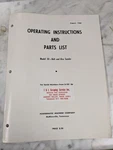 Powermatic Operator Instruction Manual & Parts List Model 30 Belt Disc Sanding. Fixed Price $104.65.