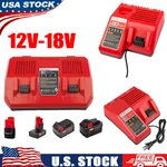 For Milwaukee M18 M12 12V-18V Dual Voltage Battery Charger 48-59-1812. Fixed Price $35.99.