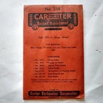 214 Carter Carburetor Gasket Assortment 1951 Chrysler "6" E9C1. Fixed Price $9.92.