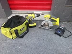 Ryobi P271 18V Cordless Drill/driver & Circular Saw 2-TOOL Kit W/ Battery. Fixed Price $78.00.