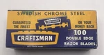 Vintage Box Of Craftsman 100 Chrome Steel Double Edge Razor Blades. Rare Pack. Fixed Price $80.00.