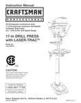 Craftsman 152.229010 Drill Press Owners Instruction Manual. Fixed Price $20.24.