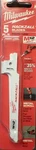 (5-PK) 49-00-5324 Milwaukee 24T, Bi-metal Scroll Blades 3-5/8" L, M12 (BN51). Fixed Price $19.49.