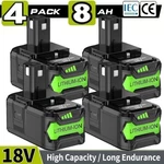 8.0AH For Ryobi P108 18V Battery High Capacity 8000MAH One Plus P106. Fixed Price $45.99.
