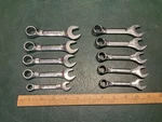 Lot 10 Craftsman Professional Usa Short Stubby Combination Sets Sae & Metric. Fixed Price $95.00.