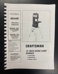 Band Saw/sander Owners Operators Repair Manual Craftsman 12" No. 113.243300. Fixed Price $13.97.