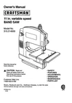 Owner's Manual & Parts List Sears Craftsman 11" Band Saw - Model 315.214500. Fixed Price $19.95.
