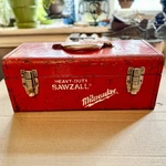 Vintage Milwaukee Tools Heavy Duty Sawzall Red Metal Carrying Case Box Only. Fixed Price $81.49.