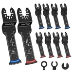 10 Pcs Extra Long Oscillating Saw Blades, Curved Edge Bi-metal And Black. Fixed Price $24.69.