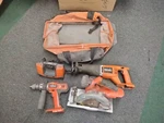 Ridgid Reciprocating Saw, Skill-saw Hammer Drill & Charger No Battery. Fixed Price $119.00.
