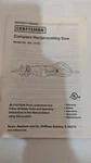 Craftsman Compact Reciprocating Saw 2700 Rpm Corded 320.17175 Manual Only. Fixed Price $10.99.