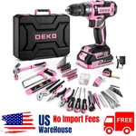 Pink Drill Tool Kit Set: 20V Cordless Power Box With Battery. Fixed Price $93.99.