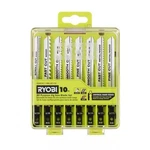 (10-PIECE) Ryobi Jig Saw Blade Set, All Purpose, Universal, Wood Plastic Metal. Fixed Price $12.93.