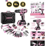Pink Power Tool Kit Set: 20V Cordless Electric Drill, Driver, Box .... Fixed Price $113.80.
