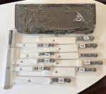 Saber 11 Piece Chef Knives Set W/ Knife Bag - New Open Box. Fixed Price $225.00.