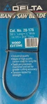 Delta Band Saw Blade Cat. # 28-176 Wood Cutting 59-1/2" Long 1/8" Wide 14TPI. Fixed Price $15.99.