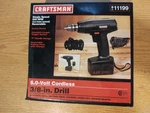 Craftsman 6.0-VOLT Cordless 3/8"DRILL/DRIVER New Sealed 9-11199 500 Rpm. Fixed Price $39.95.