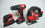 Skil 20V 3-TOOL Combo Kit Drill, Jigsaw, Detail Sander, Battery. Fixed Price $64.95.