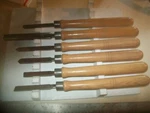 6 Unmarked Vintage Wood Turning Chisels 14-17" Long From Delta Lathe. Fixed Price $39.99.