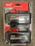 Milwaukee M18 Redlithium High Output XC6.0 Ion Battery Pack (2 Pk) 48-11-1862. Fixed Price $159.00.