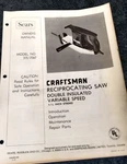 1977 Sears Craftsman Reciprocating Saw 315.17067 Owner's Manual & Parts List. Fixed Price $14.99.