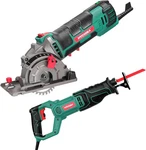Hychika Reciprocating Saw, 4A Mini Circular With 3 Blades, 2-TOOL Power. Fixed Price $150.99.
