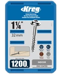 Kreg Zinc Pocket Hole Screws 1-1/4 Inch Coarse Thread -maxi Loc Head 1200 Ct. Fixed Price $47.99.