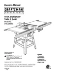 Owner's Manual & Parts List For Sears Craftsman 10 Table Saw - Model 315.228590. Fixed Price $19.95.