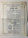 Vintage Sears Craftsman Saber Saw Model 315.663S Operating Instruction Sheet. Fixed Price $9.99.